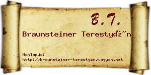 Braunsteiner Terestyén névjegykártya